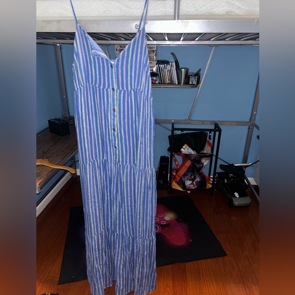 Splendid | Dresses | Splendid Blue And White Striped Maxi Dress | Poshmark